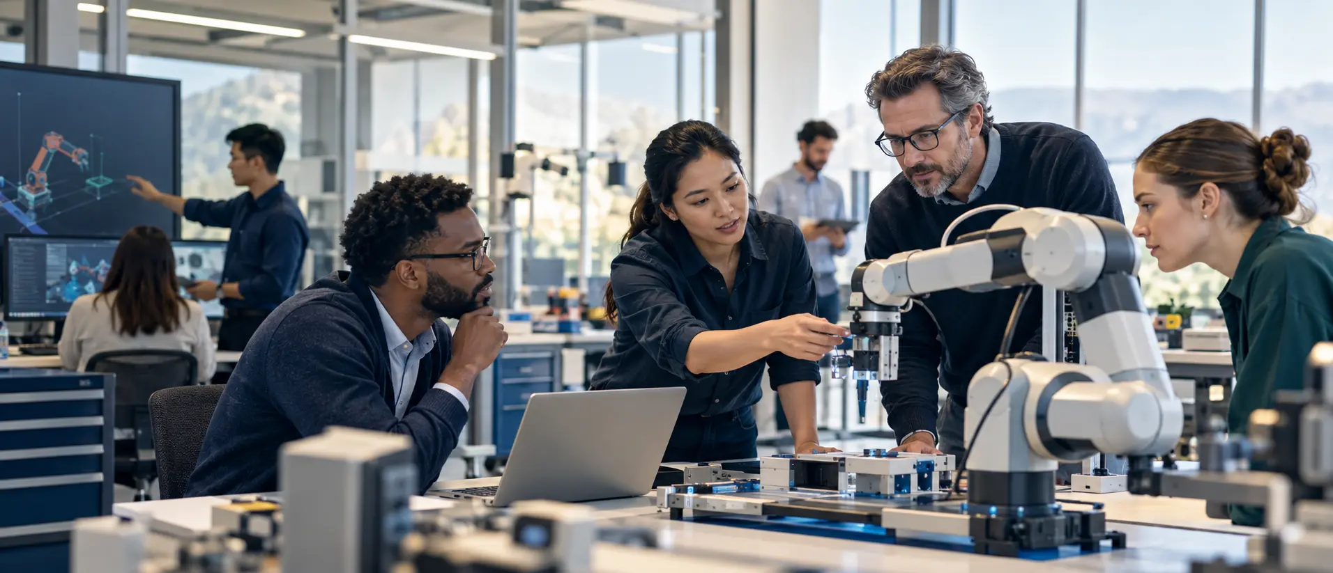 Engineers integrating embodied intelligence, robot control and cloud operations